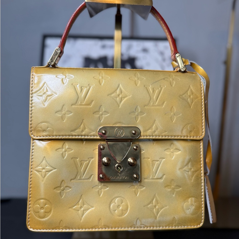 Louis Vuitton Yellow Vernis Spring Street Top Handle Bag
